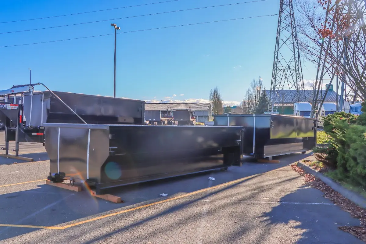 Roll-off dumpster ready for waste disposal at job site for 8 Yard Dumpster Rental in Blakely